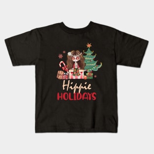 Hippie Holidays Christmas Kids T-Shirt